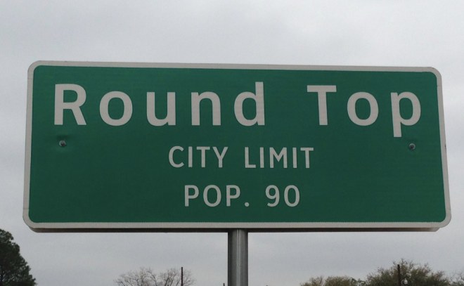 Round Top City Limit Sign