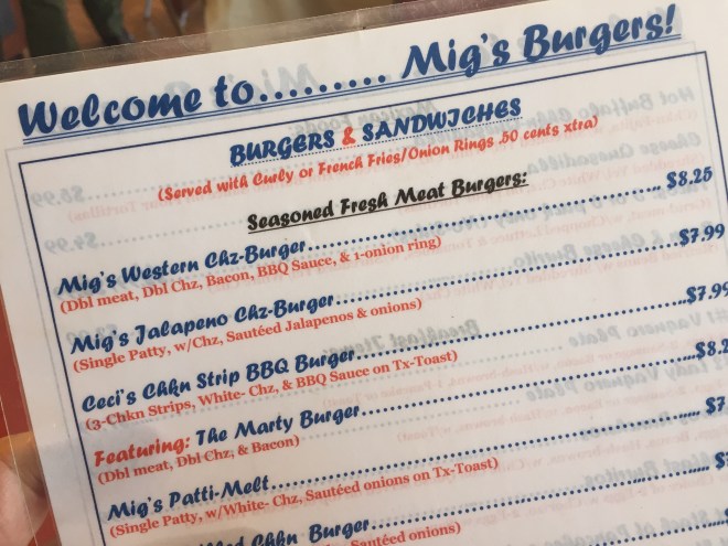 Mig's Menu